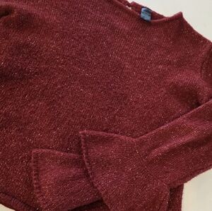 Stitch Fix Sparkle Knit Bell-Sleeve Sweater - Red